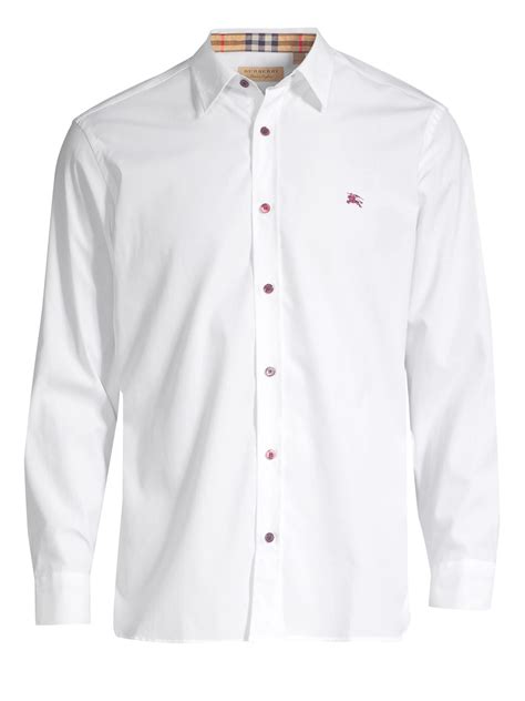 burberry white button down shirt